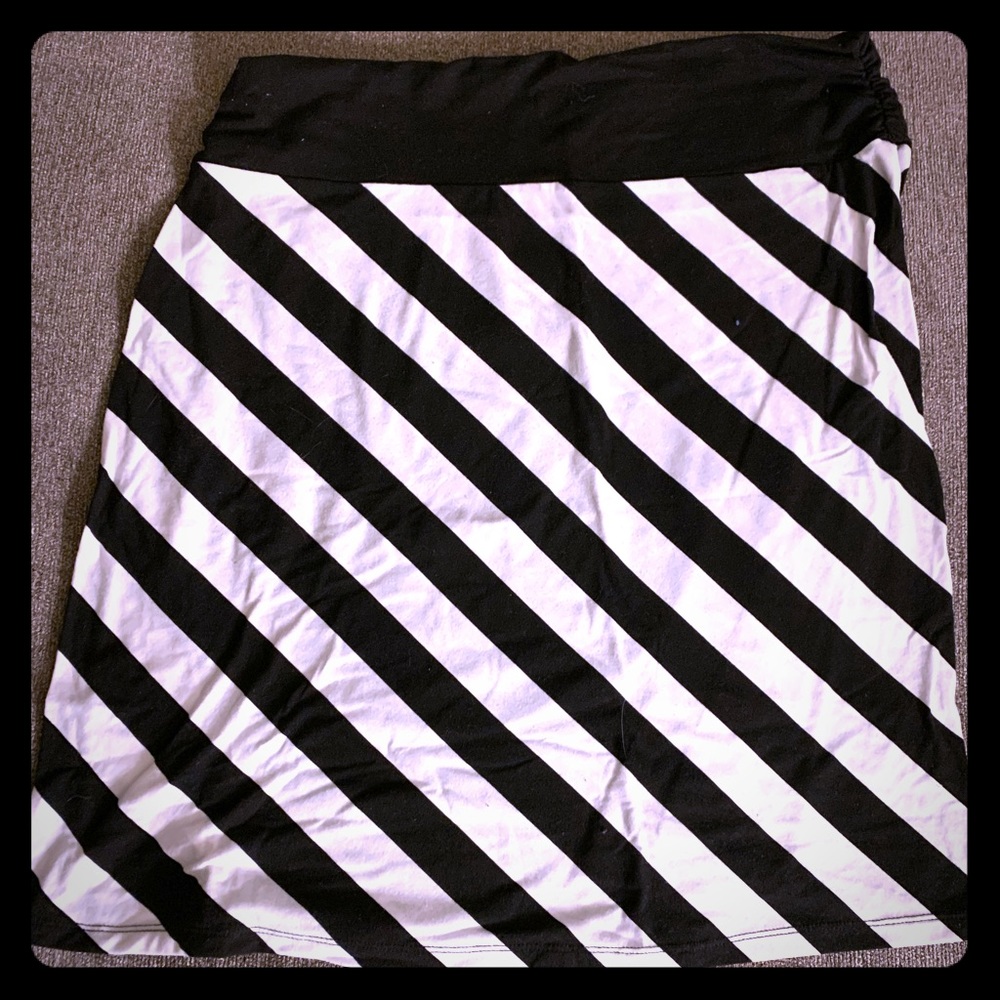 Black and white striped skirt
